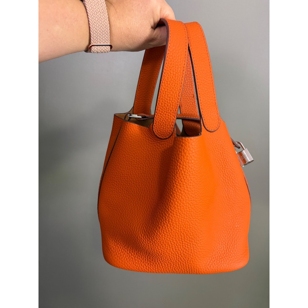 Tiffany & Fred Paris Bucket Bag Small Orange Leather Quiet Luxury Bold Old Money